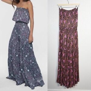 Jens Pirate Booty NWT Large Boho‎ Solstice Retro Jumpsuit Wide Leg Strapless